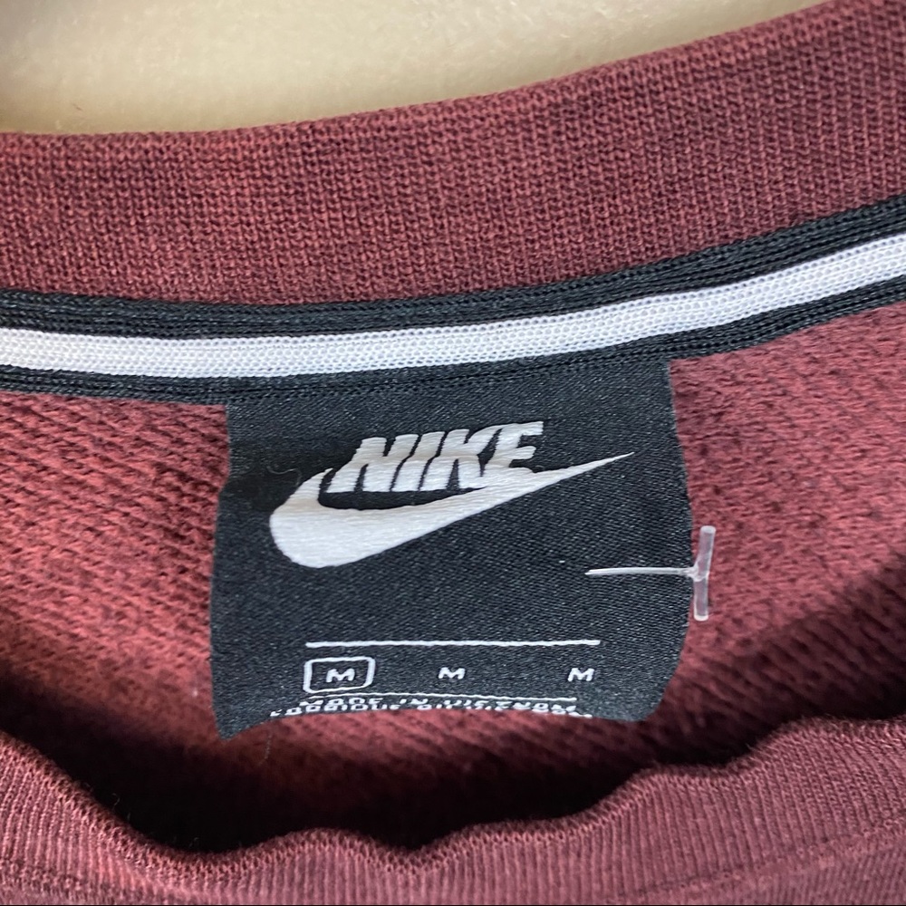 Nike Maroon Logo Pullover Sweatshirt Medium - Picture 2 of 6
